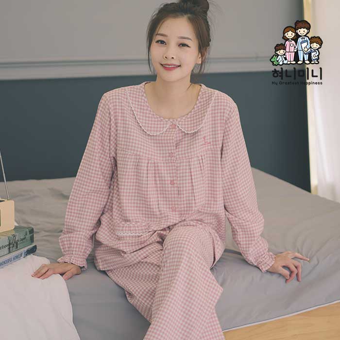 400181 여자잠옷 잠옷 상하세트 파자마 기모 커플 홈웨어 국내생산