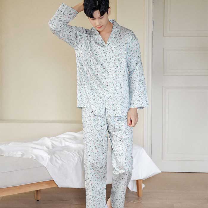 201259 남자잠옷 잠옷세트 주자 면 잠옷 긴팔잠옷 파자마 홈웨어