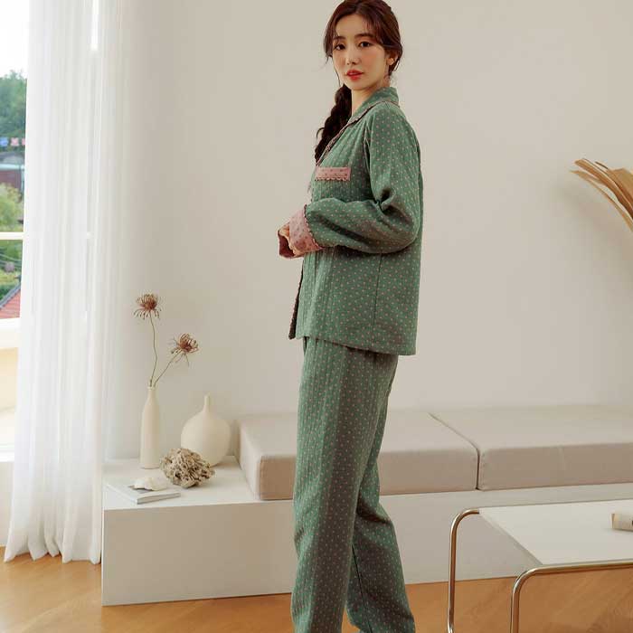 201210 여자잠옷 잠옷세트 면 폴리 잠옷 긴팔잠옷 파자마 홈웨어