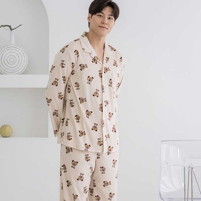 201893 남자잠옷 상하세트 폴리 잠옷 긴팔잠옷 홈웨어 파자마