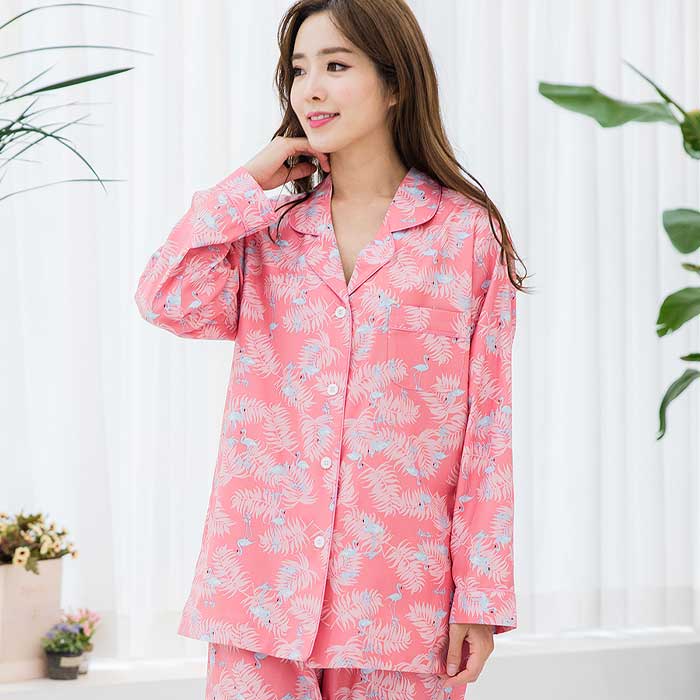 201910 여자잠옷 상하세트 주자 면 잠옷 긴팔잠옷 홈웨어 파자마