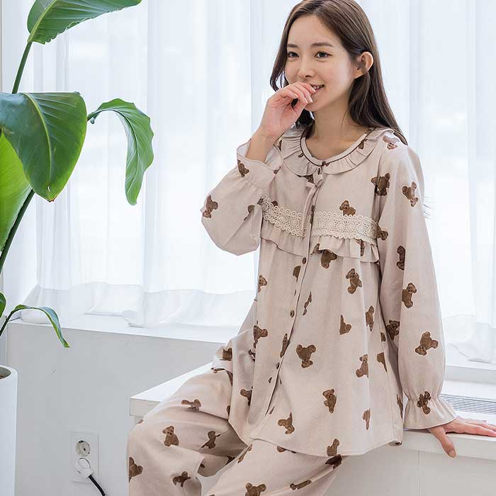 201850 여자잠옷 상하세트 주자 면 잠옷 긴팔잠옷 홈웨어 파자마