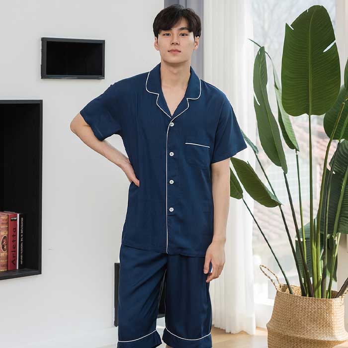 200881 남자잠옷 잠옷세트 레이온 잠옷 반팔잠옷 파자마 홈웨어