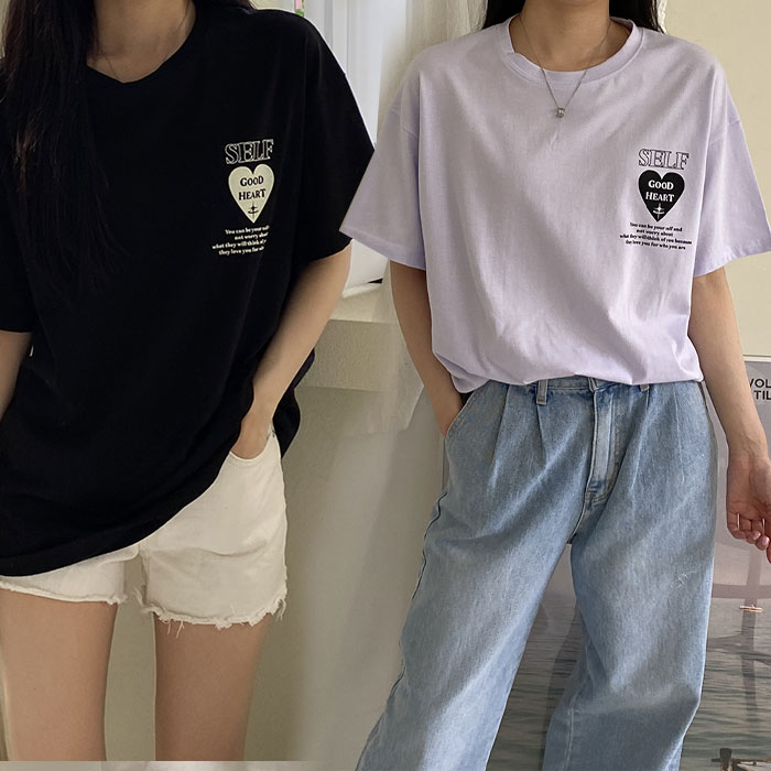 400796 여성 반팔 티셔츠 상의 여름 홈웨어 이지웨어 잠옷 라운지웨어